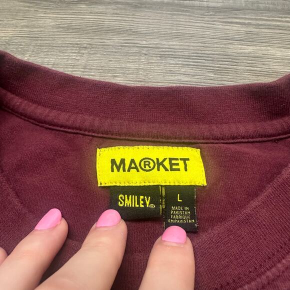 Market Smiley Alchemist Reaper Red Mens L Long Sleeve Graphic Streetwear T-Shirt - Picture 4 of 8